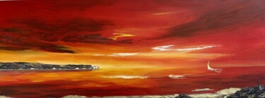 Pittura intitolato "Solent Sunrise" da Djamel Eddine Hafis, Opera d'arte originale, Acrilico