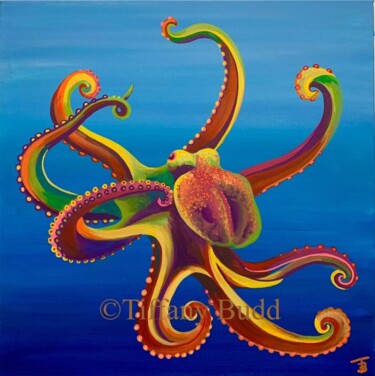 Ζωγραφική με τίτλο "Ollie the Octopus" από Djamel Eddine Hafis, Αυθεντικά έργα τέχνης, Ακρυλικό