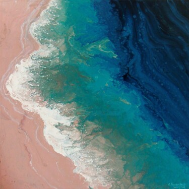 Painting titled "Seascape" by Djamel Eddine Hafis, Original Artwork, Acrylic