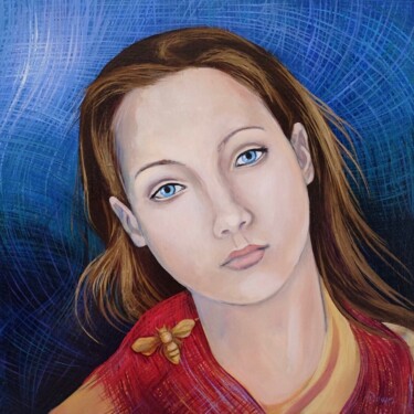 Peinture intitulée "La fille de l'apicu…" par Djamel Eddine Hafis, Œuvre d'art originale, Huile