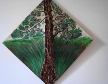 Peinture intitulée "arbre de vie N1" par Djamel Kahli, Œuvre d'art originale, Huile