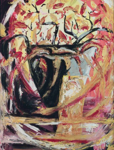 Painting titled "La  Jarre" by Djaouida Lamri, Original Artwork, Acrylic