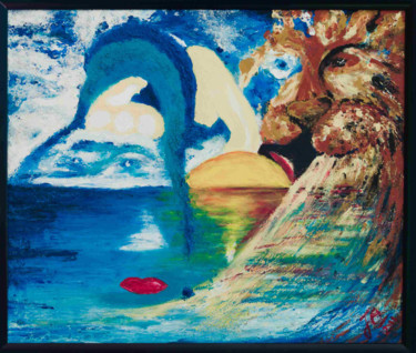 Painting titled "La Mer_La Mère_L’am…" by Djaouida Lamri, Original Artwork