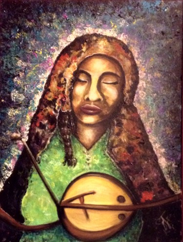 Painting titled "Hommage" by Djaouida Lamri, Original Artwork, Acrylic