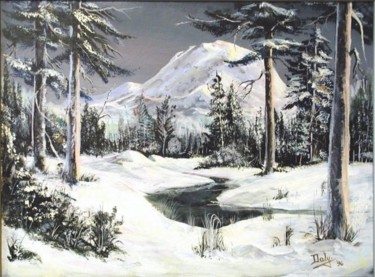 Painting titled "Snow Way" by David Daly, Original Artwork, Oil