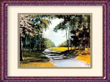 Painting titled "Country lane" by David Daly, Original Artwork, Other