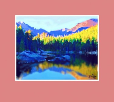 Painting titled "Mountain Reflection" by David Daly, Original Artwork