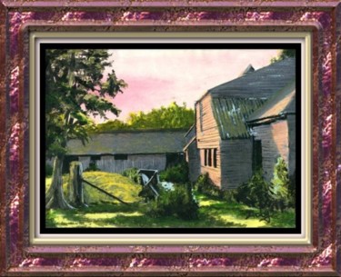 Painting titled "Farmhouse morning" by David Daly, Original Artwork