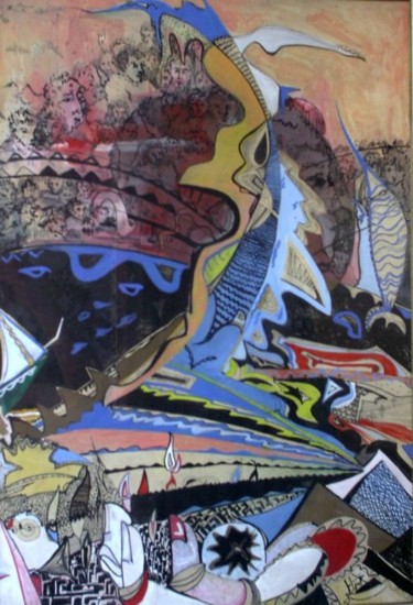 Malerei mit dem Titel "le 6eme doigt" von Saiah, Original-Kunstwerk, Öl