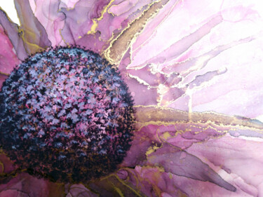 Painting titled "MAGIC FLOWER" by Djuliana Prix, Original Artwork, Ink Mounted on Other rigid panel