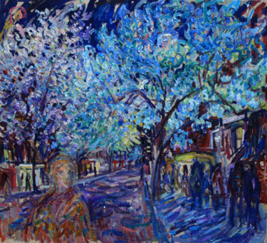 Painting titled "saintmarksinspring4…" by Dmitry Karabchievsky, Original Artwork, Oil