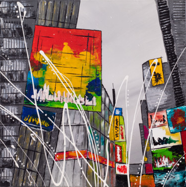 Peinture intitulée "TIMES SQUARE" par Anne-Dko, Œuvre d'art originale, Acrylique