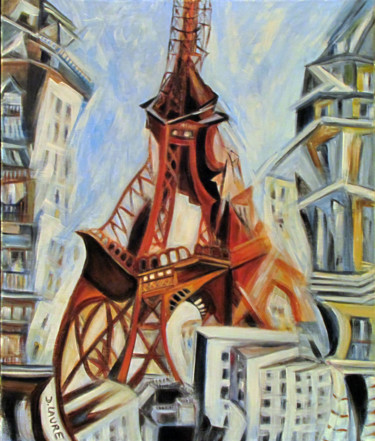 Malerei mit dem Titel "tour Eiffel d'aprés…" von D Laure, Original-Kunstwerk, Öl