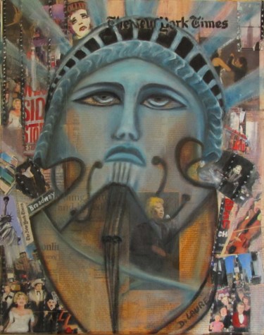 Malerei mit dem Titel "NY Broadway" von D Laure, Original-Kunstwerk, Öl