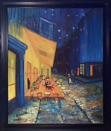 Peinture intitulée "cafe-d-arles de van…" par D Laure, Œuvre d'art originale, Huile