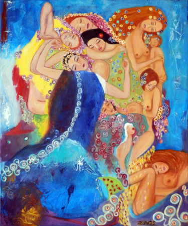"clin d'oeil à Klimt" başlıklı Tablo D Laure tarafından, Orijinal sanat, Petrol