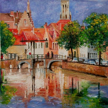 Painting titled ""Crisp Day In Brugg…" by Andre, Yary, & Peter Dluhos, Original Artwork, Oil