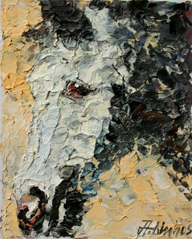 Pittura intitolato ""The Gray" by ANDRE…" da Andre, Yary, & Peter Dluhos, Opera d'arte originale, Olio