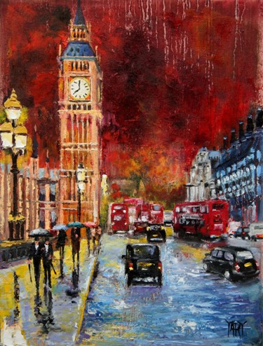 Painting titled ""8 O'Clock in Londo…" by Andre, Yary, & Peter Dluhos, Original Artwork, Oil