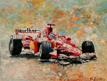 Painting titled ""Wheel Lift" by AND…" by Andre, Yary, & Peter Dluhos, Original Artwork, Oil