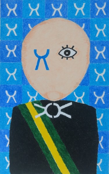 Картина под названием "O Presidente" - Md Ribeiro, Подлинное произведение искусства, Пастель