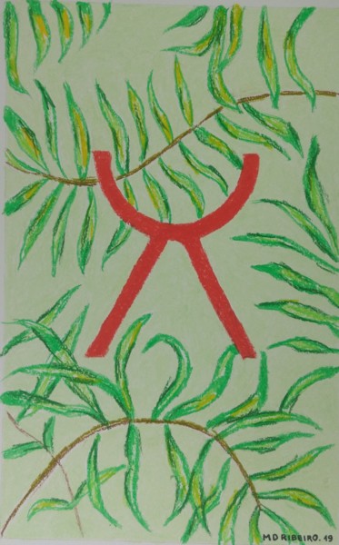 "Flora Brasileira 2-3" başlıklı Tablo Md Ribeiro tarafından, Orijinal sanat, Pastel