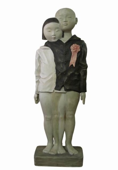 Escultura intitulada "boy and girl" por Dong Ming Guang, Obras de arte originais