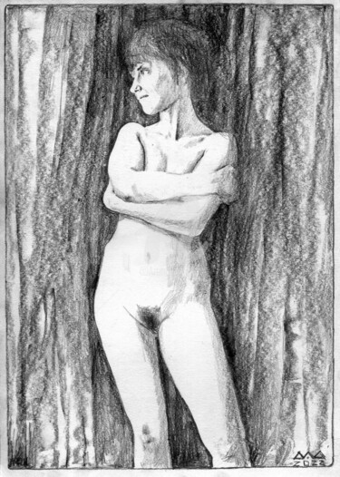 Drawing titled "HELENAE NUDE" by Dmitri Drozdetski, Original Artwork, Pencil