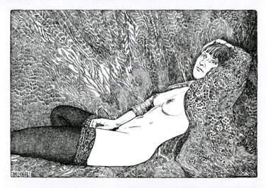 Рисунок под названием "NUDE" - Дмитрий Дроздецкий, Подлинное произведение искусства, Чернила