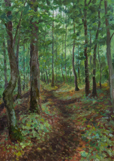 Картина под названием "The Forest Path. Or…" - Nikolay Dmitriev, Подлинное произведение искусства, Масло Установлен на Дерев…