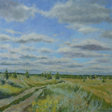 Pintura titulada "It's Cloudy. Origin…" por Nikolay Dmitriev, Obra de arte original, Oleo Montado en Bastidor de camilla de…