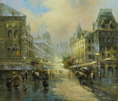 Painting titled "" Москва ,Тверская…" by Dmitrii Balakhonov, Original Artwork, Oil