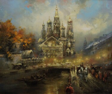 Картина под названием ""Храм на крови"" - Дмитрий Балахонов, Подлинное произведение искусства, Масло
