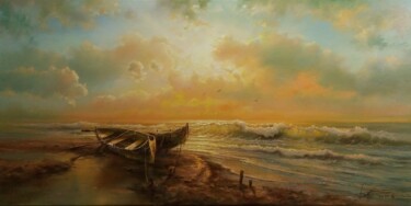 Painting titled ""Теплое море  "" by Dmitrii Balakhonov, Original Artwork, Oil