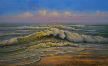 Картина под названием "пена морских волн" - Дмитрий Балахонов, Подлинное произведение искусства, Масло