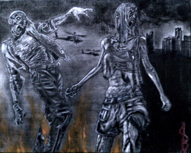 Peinture intitulée "Зомби-апокалипсис" par Dmitrii Illarionov, Œuvre d'art originale, Crayon