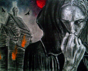 Peinture intitulée "Отступница" par Dmitrii Illarionov, Œuvre d'art originale, Crayon