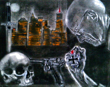 Peinture intitulée "Скелеты в шкафу" par Dmitrii Illarionov, Œuvre d'art originale, Crayon