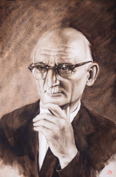 Schilderij getiteld "Portrait of Soviet…" door Dmitrii Kastalskii, Origineel Kunstwerk, Aquarel