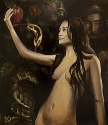 Painting titled "Adam and Eve" by Dmitrii Konochkin, Original Artwork, Oil