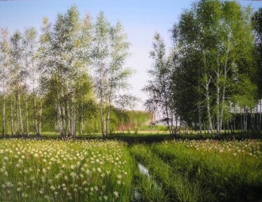 Картина под названием "Таволга цветет" - Дмитрий Репин, Подлинное произведение искусства, Масло