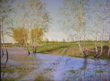 Peinture intitulée "Большая вода" par Dmitrii Repin, Œuvre d'art originale, Huile