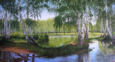 Картина под названием "У воды" - Дмитрий Репин, Подлинное произведение искусства, Масло