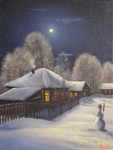 Картина под названием "Январь" - Дмитрий Репин, Подлинное произведение искусства, Масло