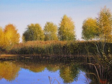 Картина под названием "Осень,отражение" - Дмитрий Репин, Подлинное произведение искусства, Масло
