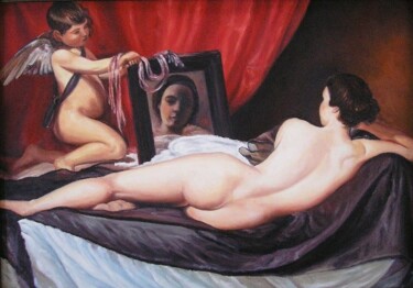 Pittura intitolato "Веласкес - "Венера…" da Dmitrii Repin, Opera d'arte originale