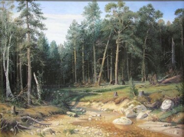 Malerei mit dem Titel "Шишкин - "Сосновый…" von Dmitrii Repin, Original-Kunstwerk