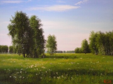 Картина под названием "Летний день" - Дмитрий Репин, Подлинное произведение искусства, Масло