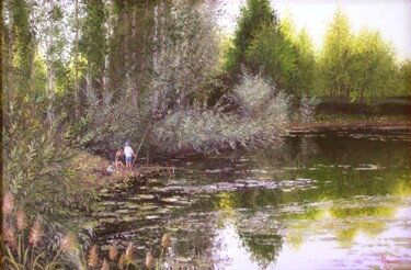 Peinture intitulée "Рыбаки" par Dmitrii Repin, Œuvre d'art originale, Huile