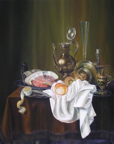 Картина под названием "Хеда "Ветчина и сер…" - Дмитрий Репин, Подлинное произведение искусства